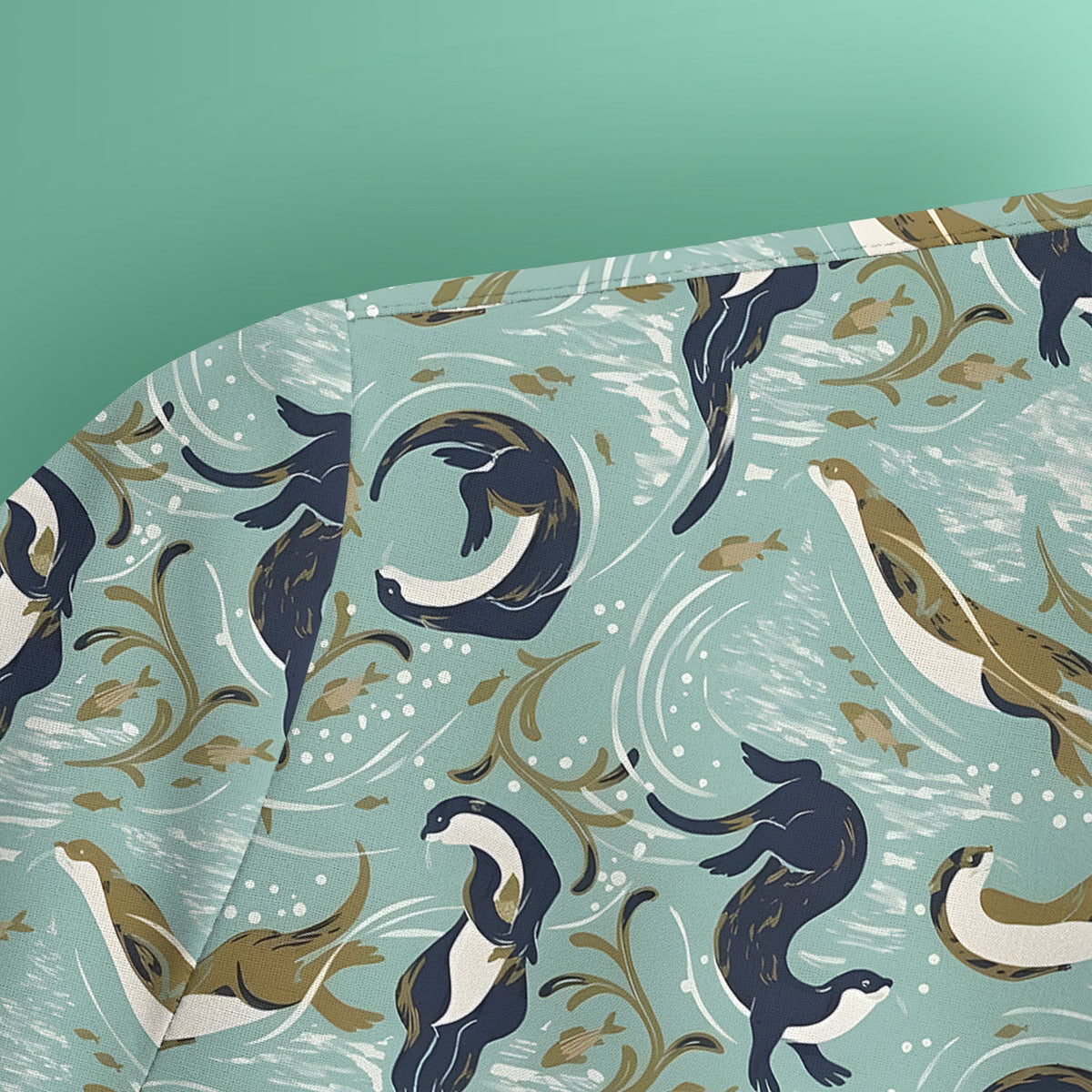 Sea Otter Wave Coastal Nurse Scrub Top