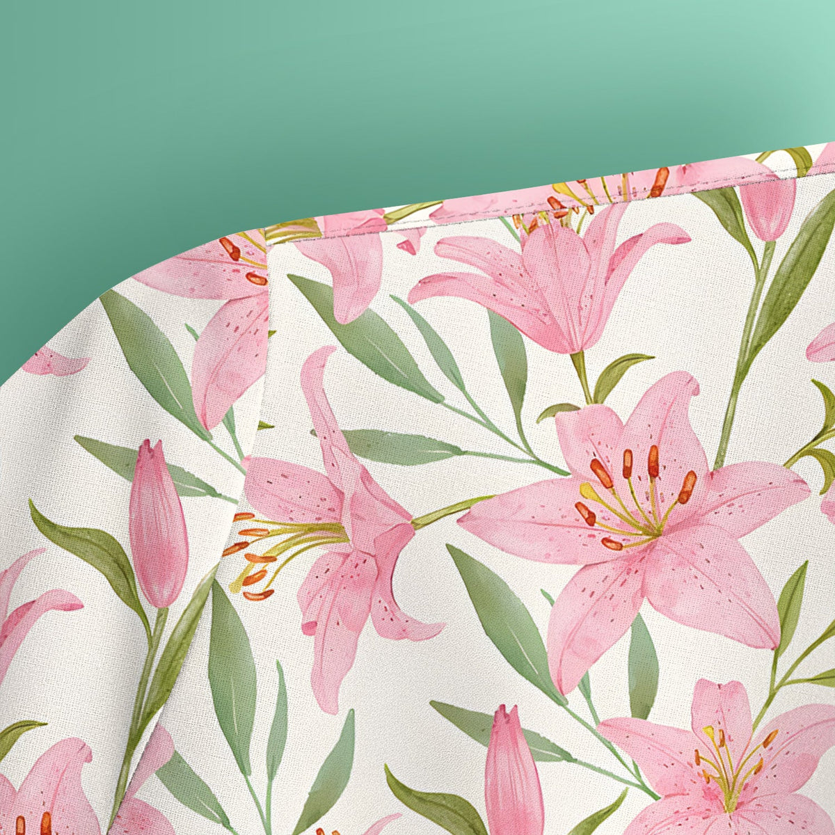 Pink Lily Floral Nurse Scrub Top
