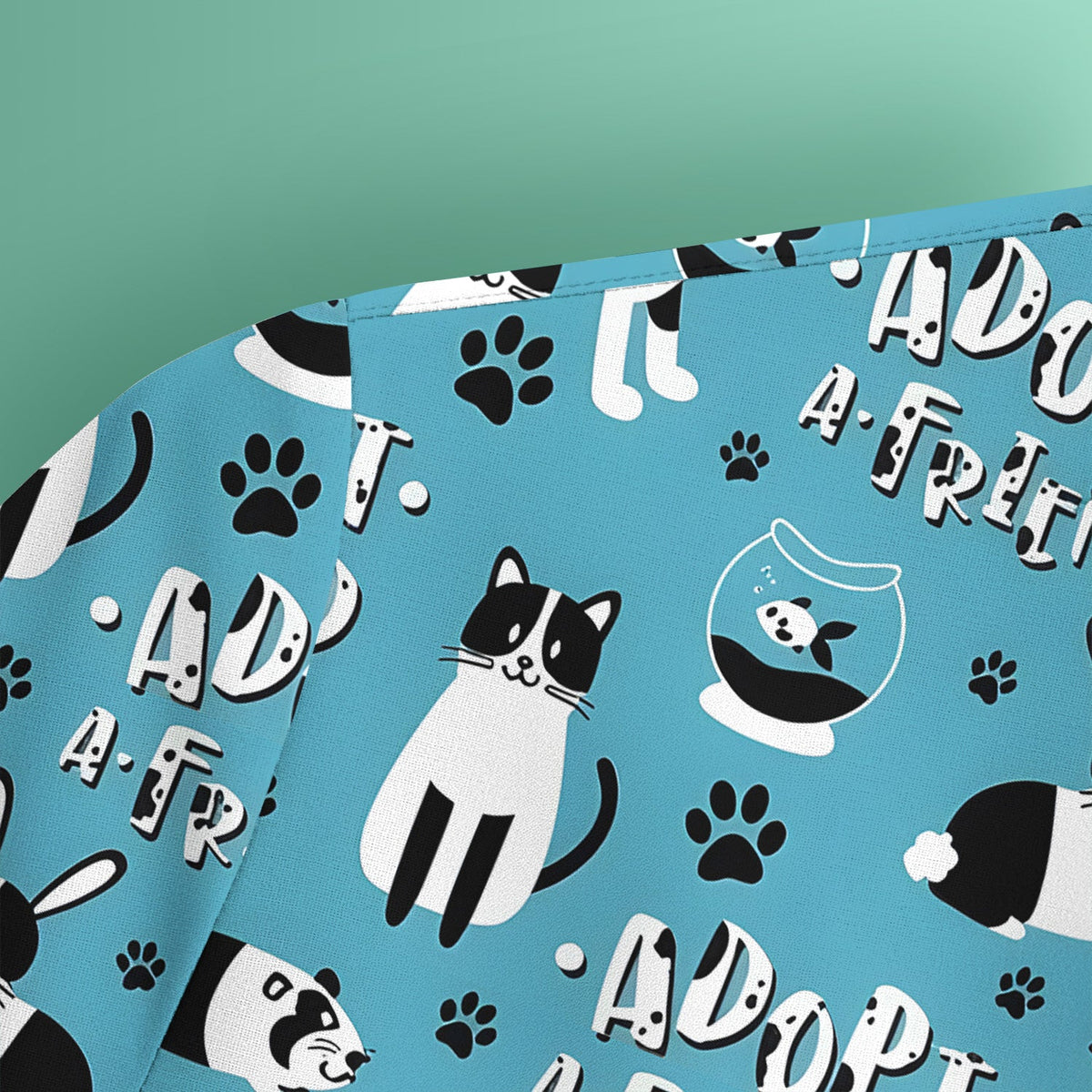 Cute Adopt A Friend Pet Nurse Scrub Top