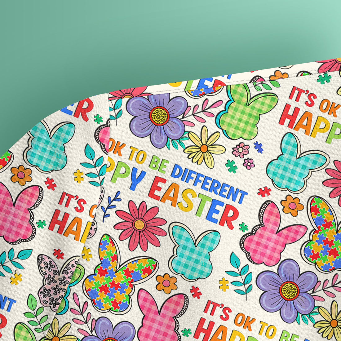 Bunny Floral Nurse Scrub Top - Easter Gift