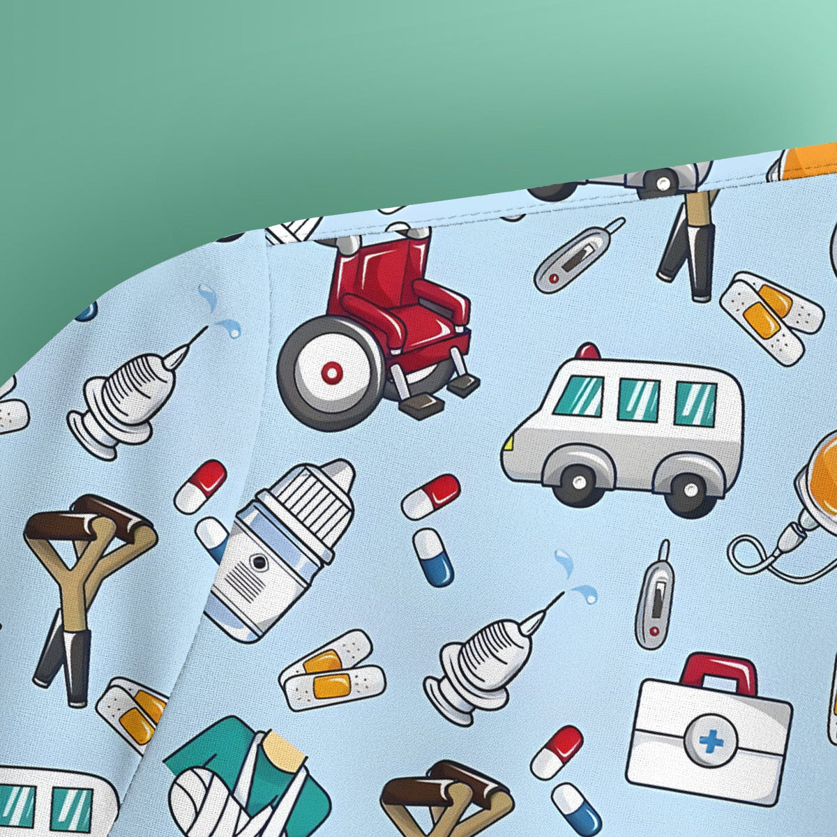 Medical Tools Emergency Transport Nurse Scrub Top