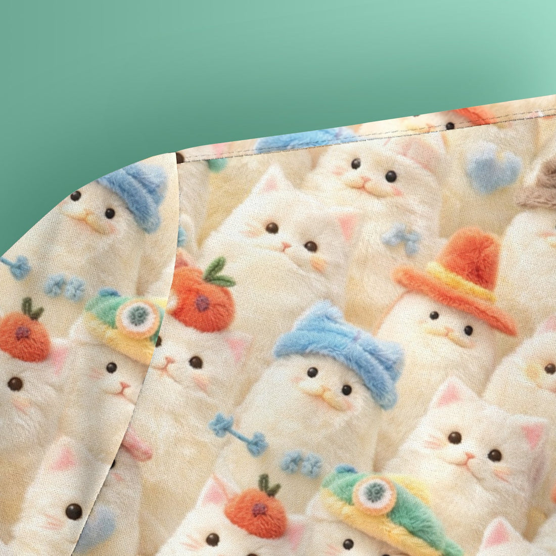 Adorable Cats Wearing Colorful Hats Nurse Scrub Top
