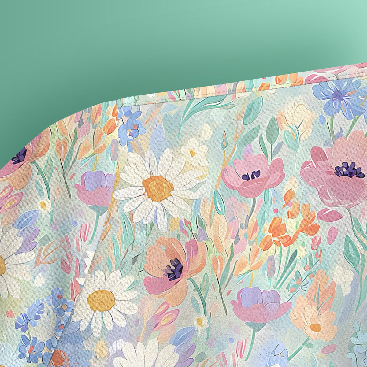 Pastel Wildflower Meadow Floral Nurse Scrub Top