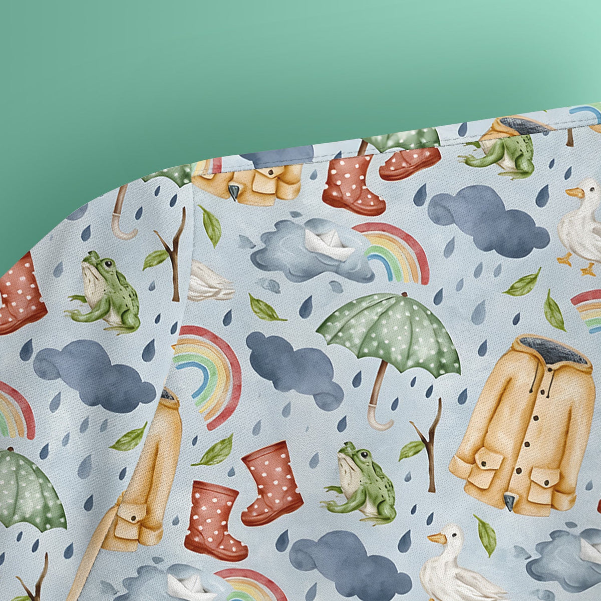 Rainy Day Ducks & Frog Nurse Scrub Top