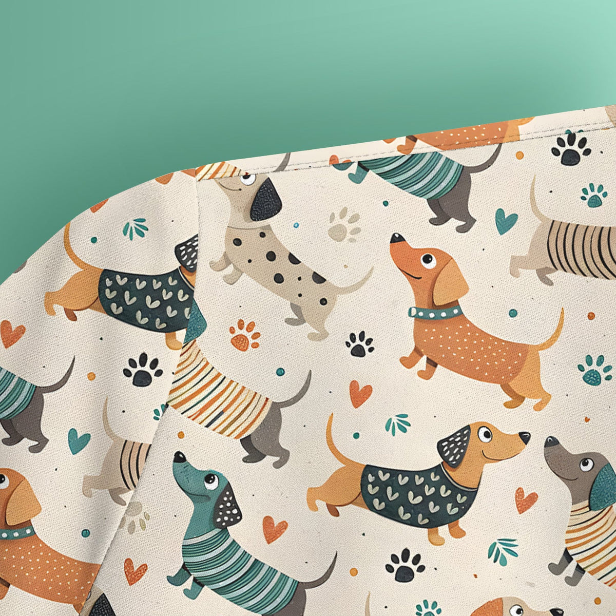 Fun Dachshund Paw Heart Nurse Scrub Top