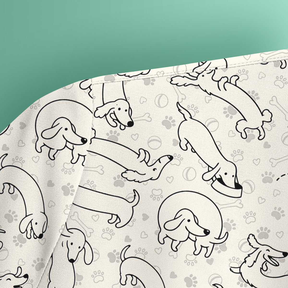 Dachshund Line Art Nurse Scrub Top