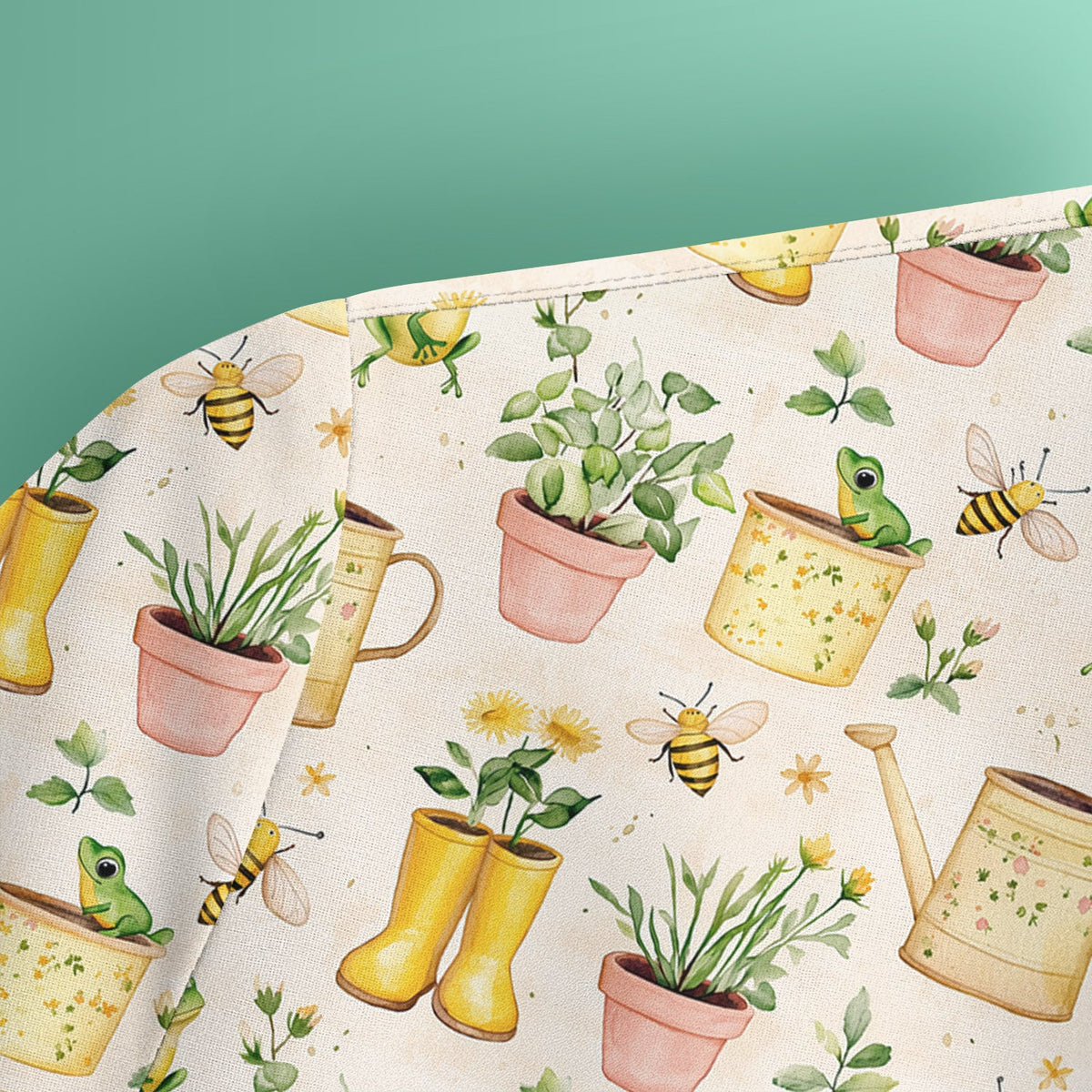 Frog And Bee Garden Nurse Scrub Top