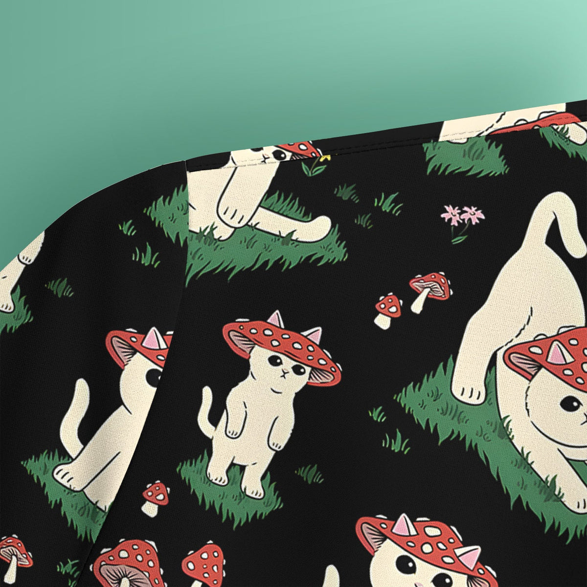 Mushroom Cat Nurse Scrub Top