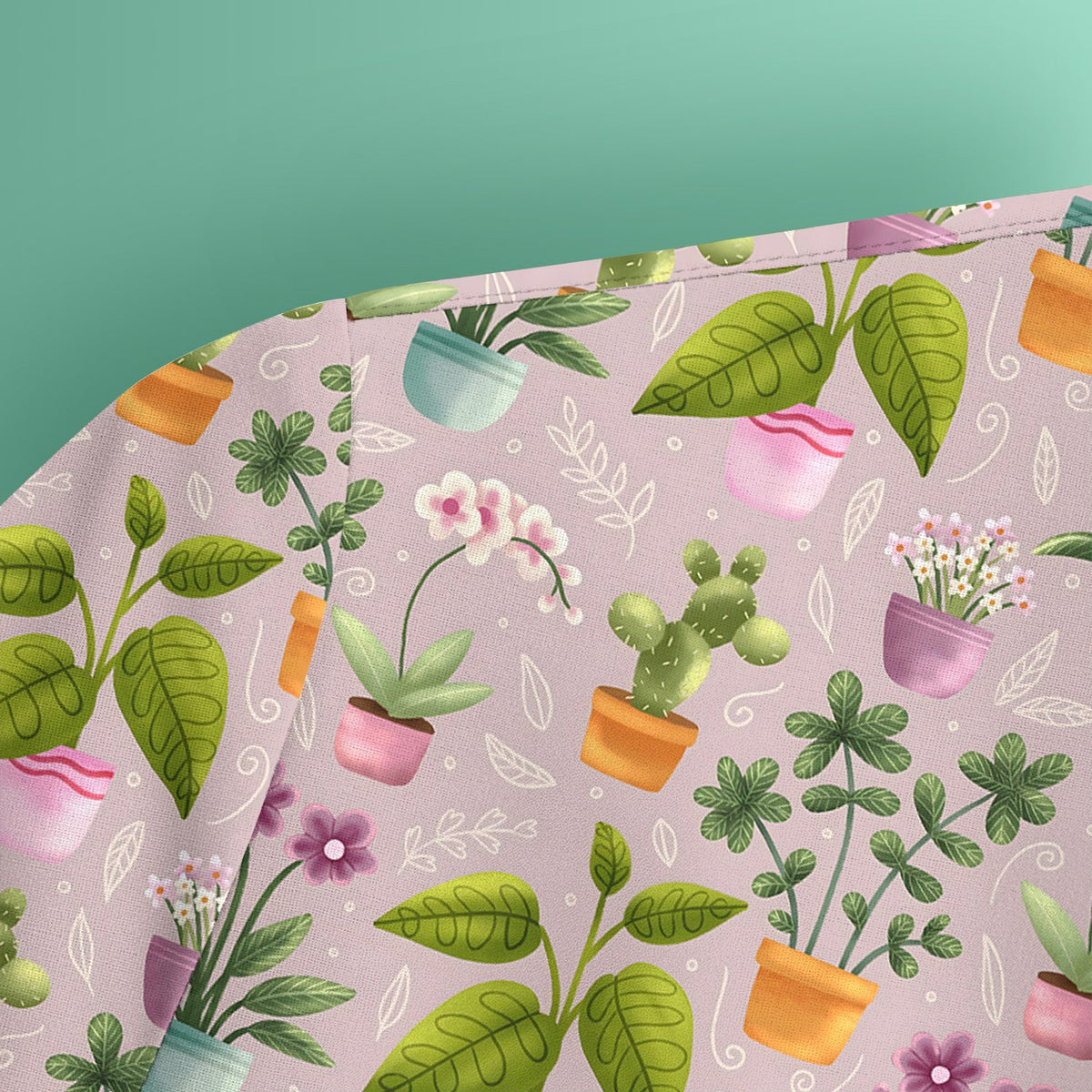 Potted Orchid Cactus Nurse Scrub Top