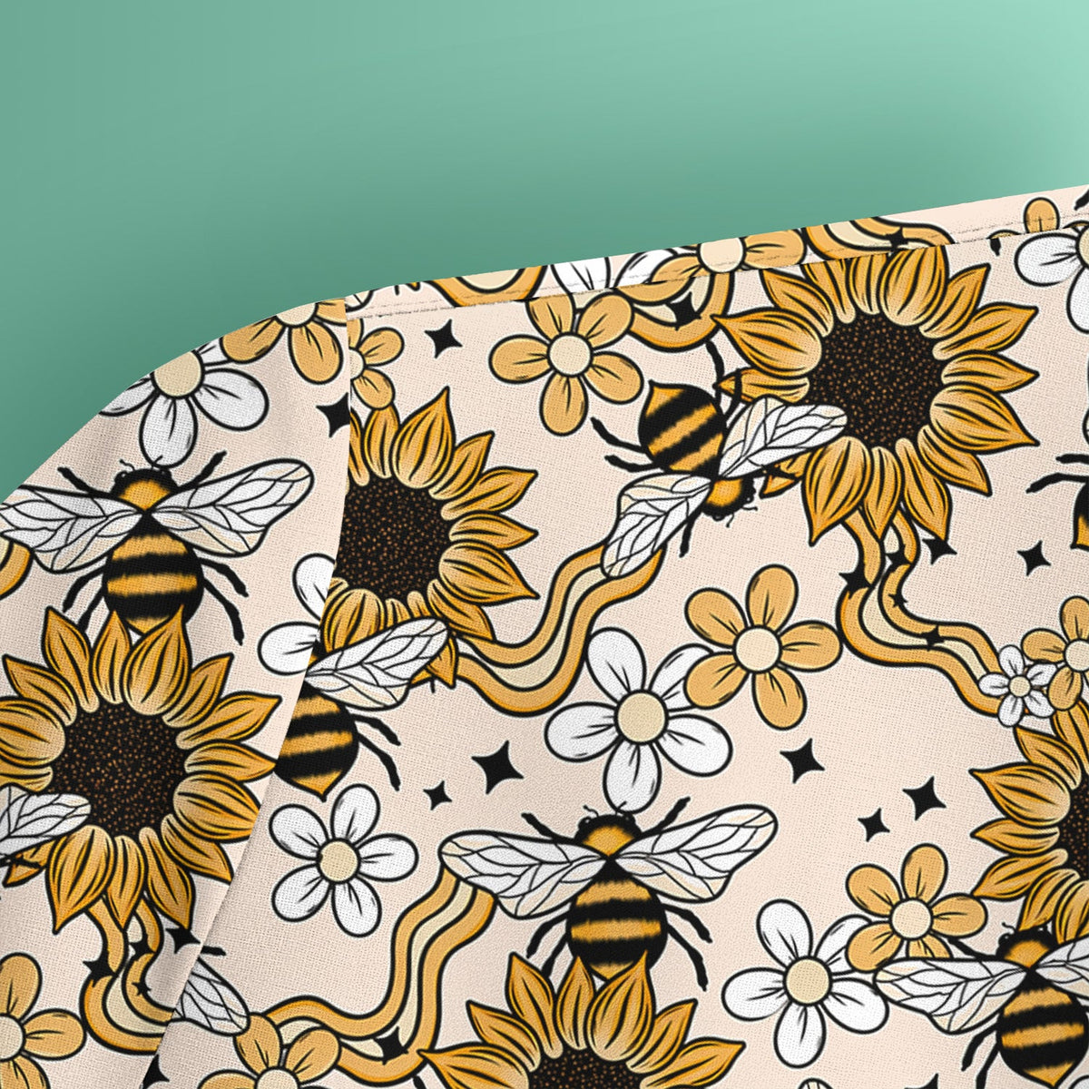 Sunflower Honey Bee Floral Nurse Scrub Top