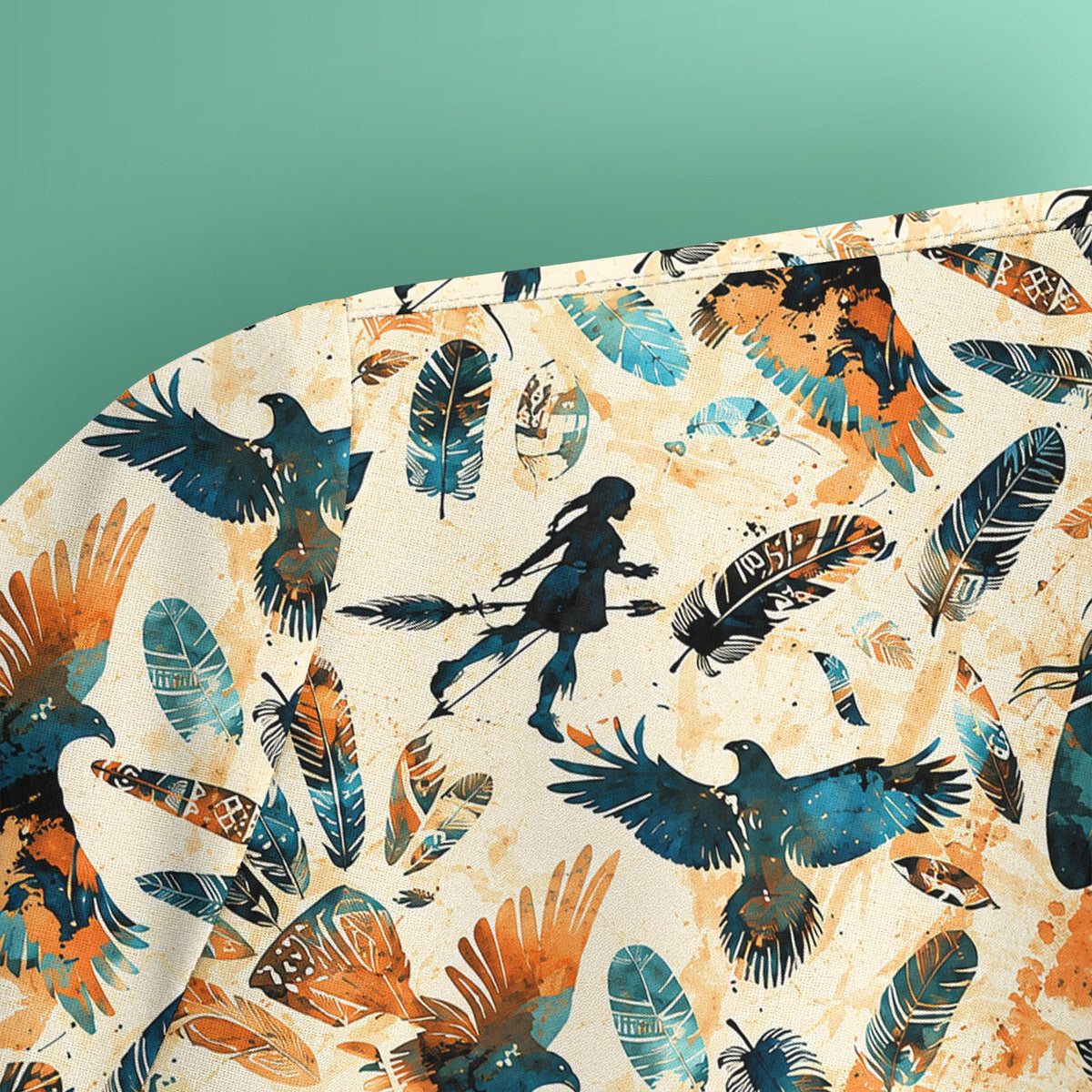 Feather Birds Tribal Nurse Scrub Top