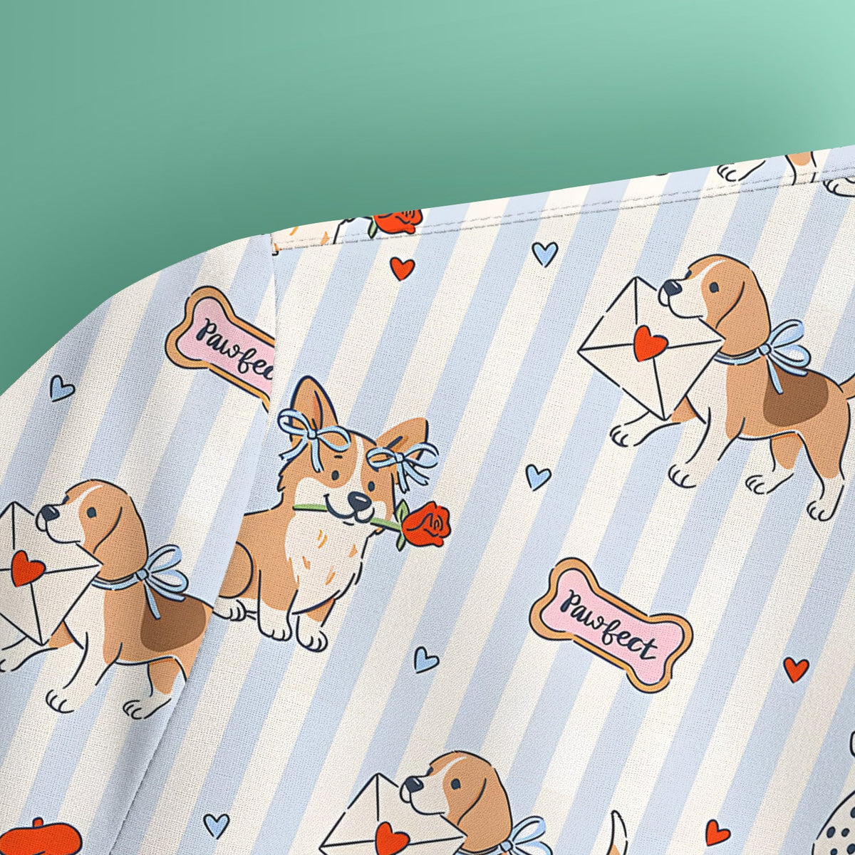 Valentine Puppy Heart Nurse Scrub Top
