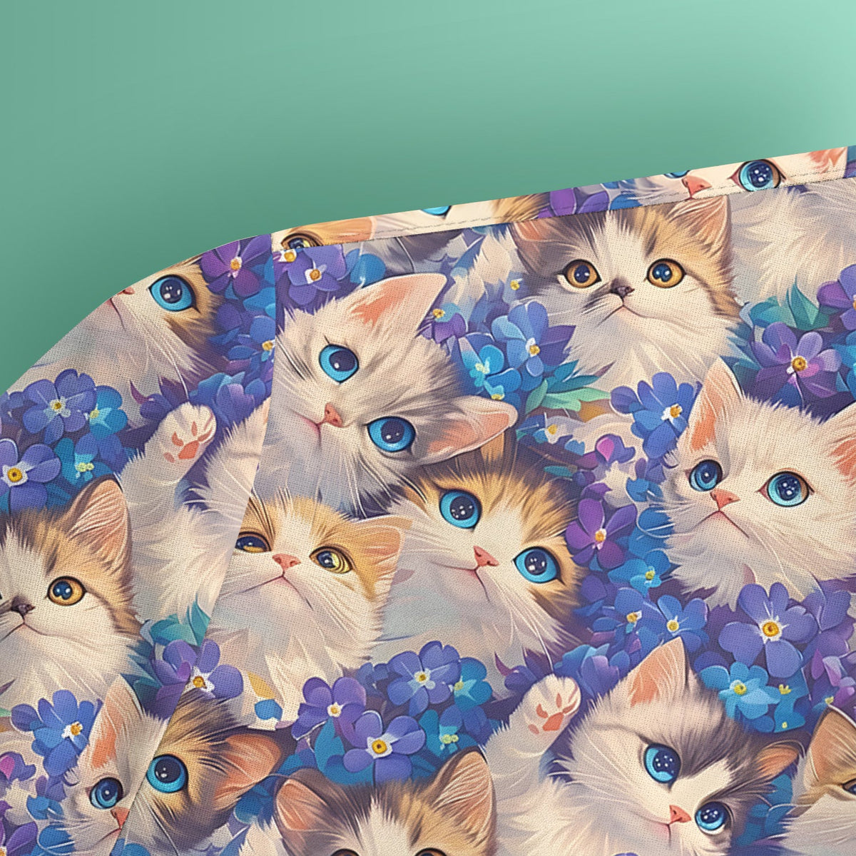Cute Blue Eyed Kitten Nurse Scrub Top