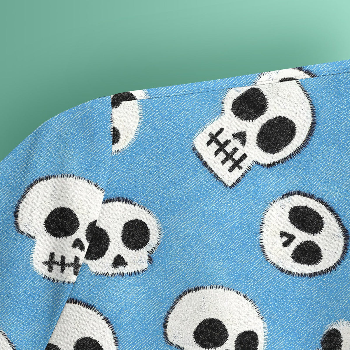 Blue Skull Nurse Scrub Top - Halloween Gift
