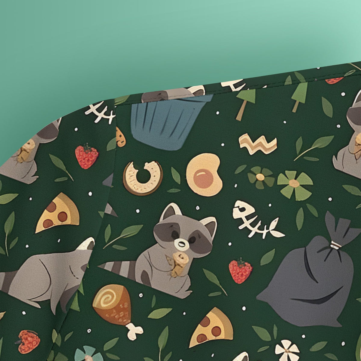 Raccoon Forest Food Nurse Scrub Top