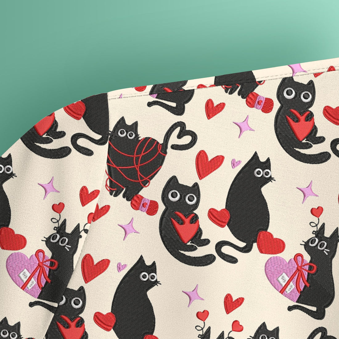 Valentine's Day Black Cat Heart Nurse Scrub Top