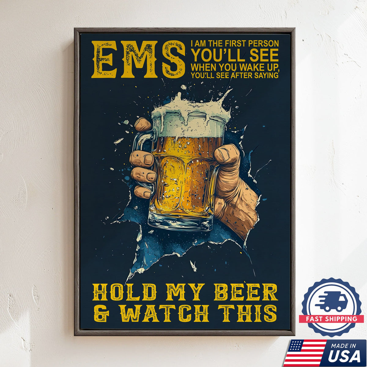 Hold My Beer EMS Nurse Canvas
