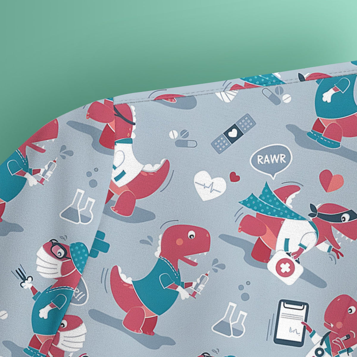Dinosaur Doctor Nurse Scrub Top