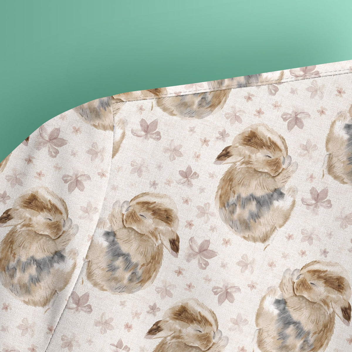 Sleeping Bunny Floral Meadow Nurse Scrub Top