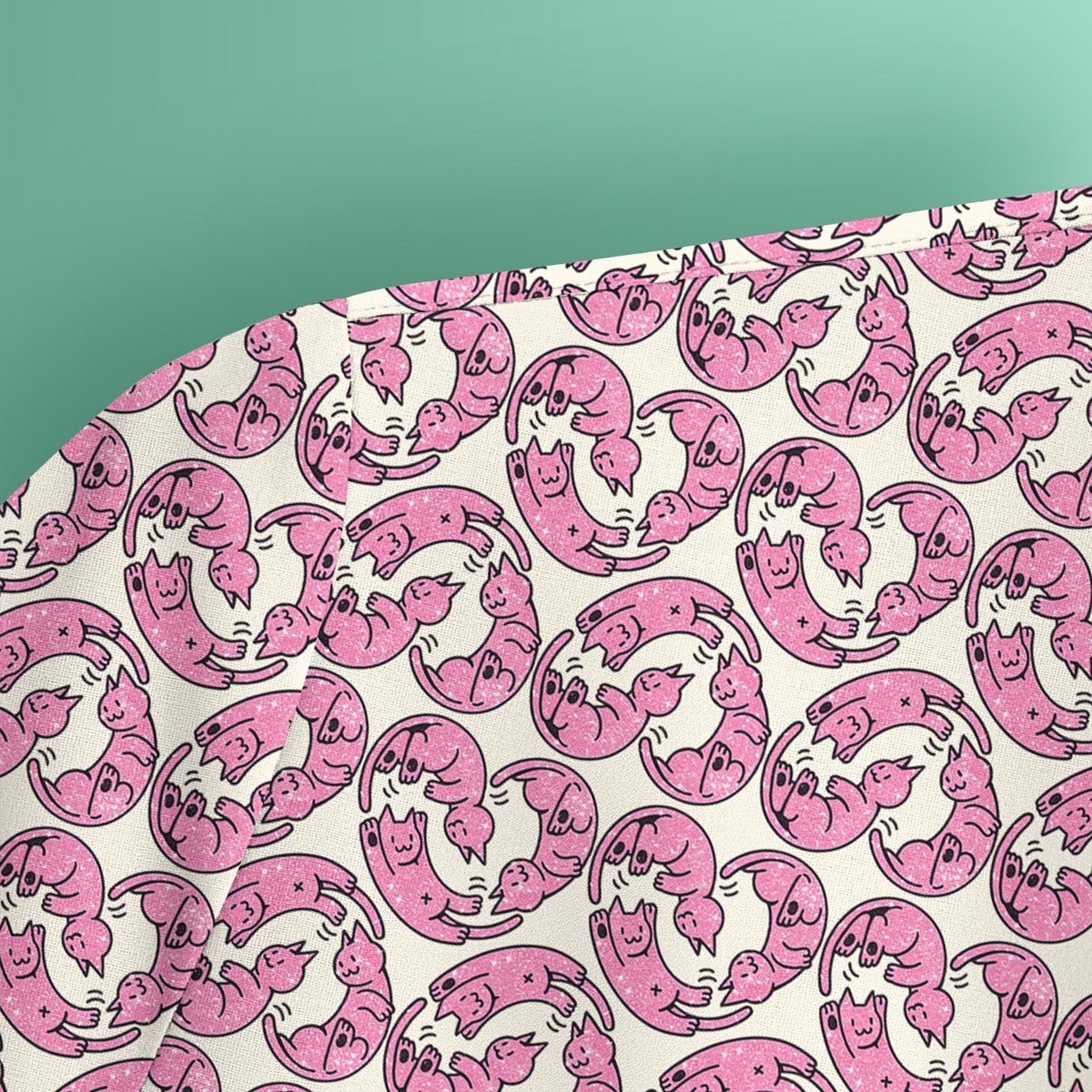 Pink Cat Cartoon Nurse Scrub Top