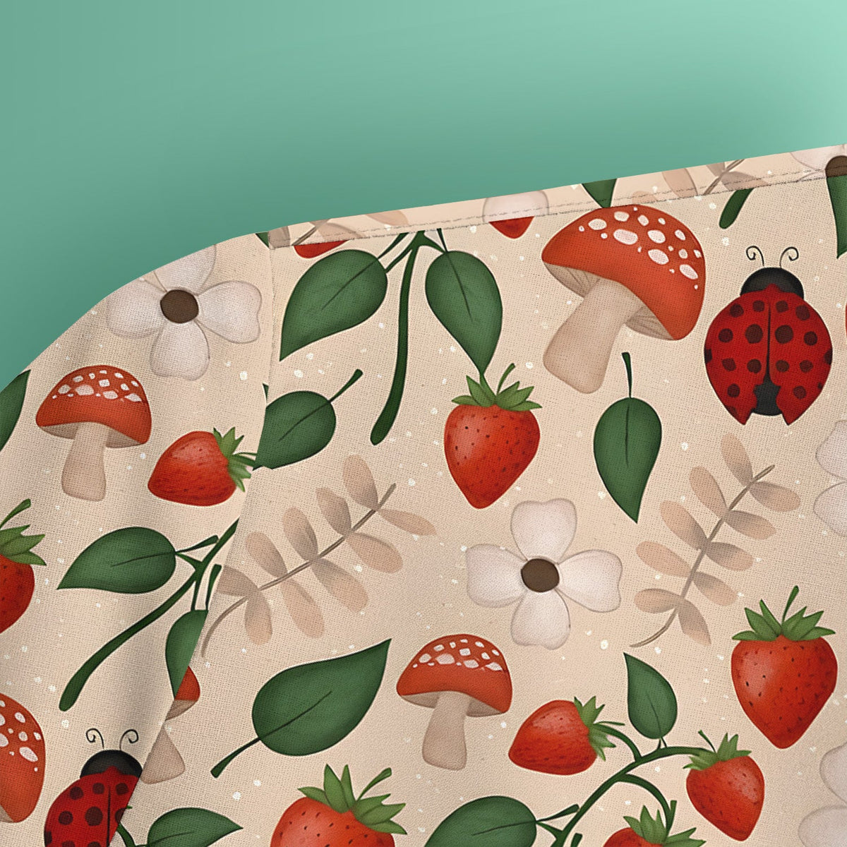 Strawberry Ladybug Mushroom Floral Nurse Scrub Top