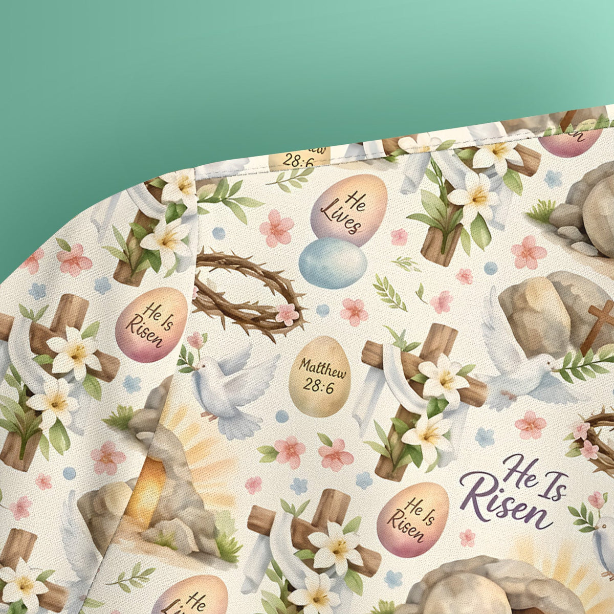 Risen Cross Tomb Lily Nurse Scrub Top - Easter Gift