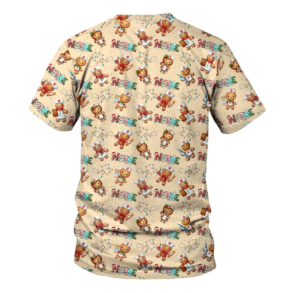 Gingerbread Cookie Nurse Scrub Top - Christmas Gift