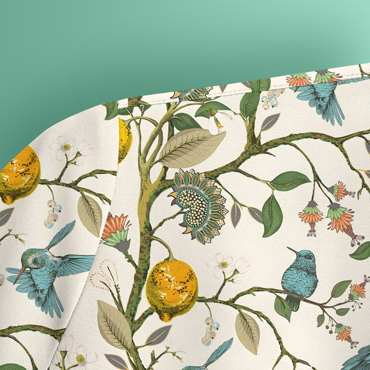 Hummingbird Lemon Floral Nurse Scrub Top