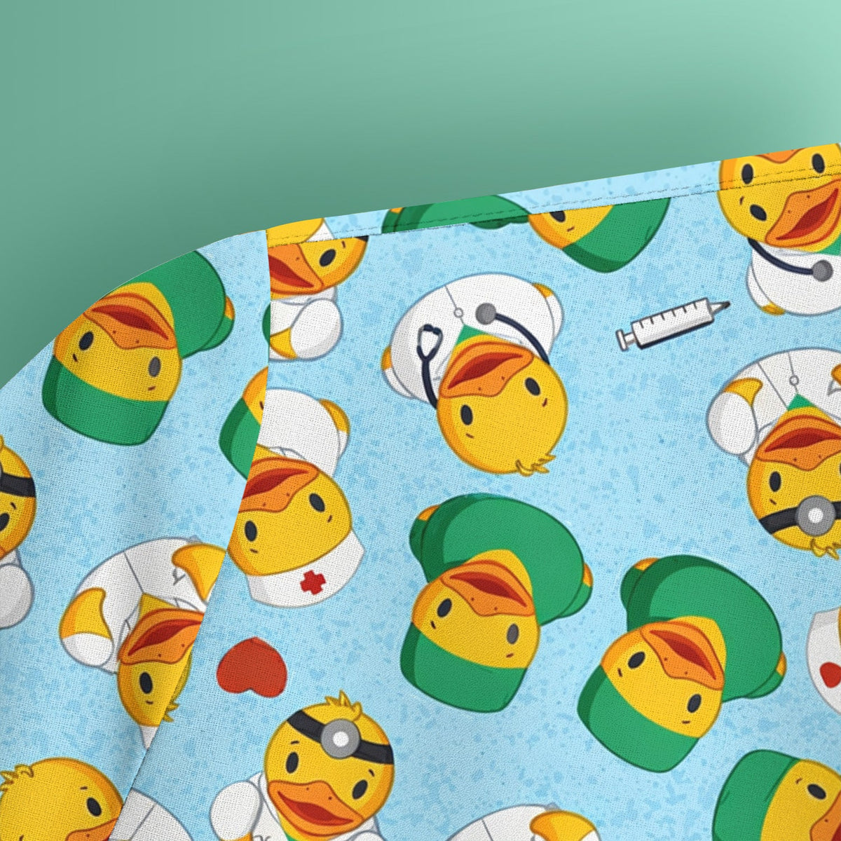Duck Doctor Cartoon Nurse Scrub Top