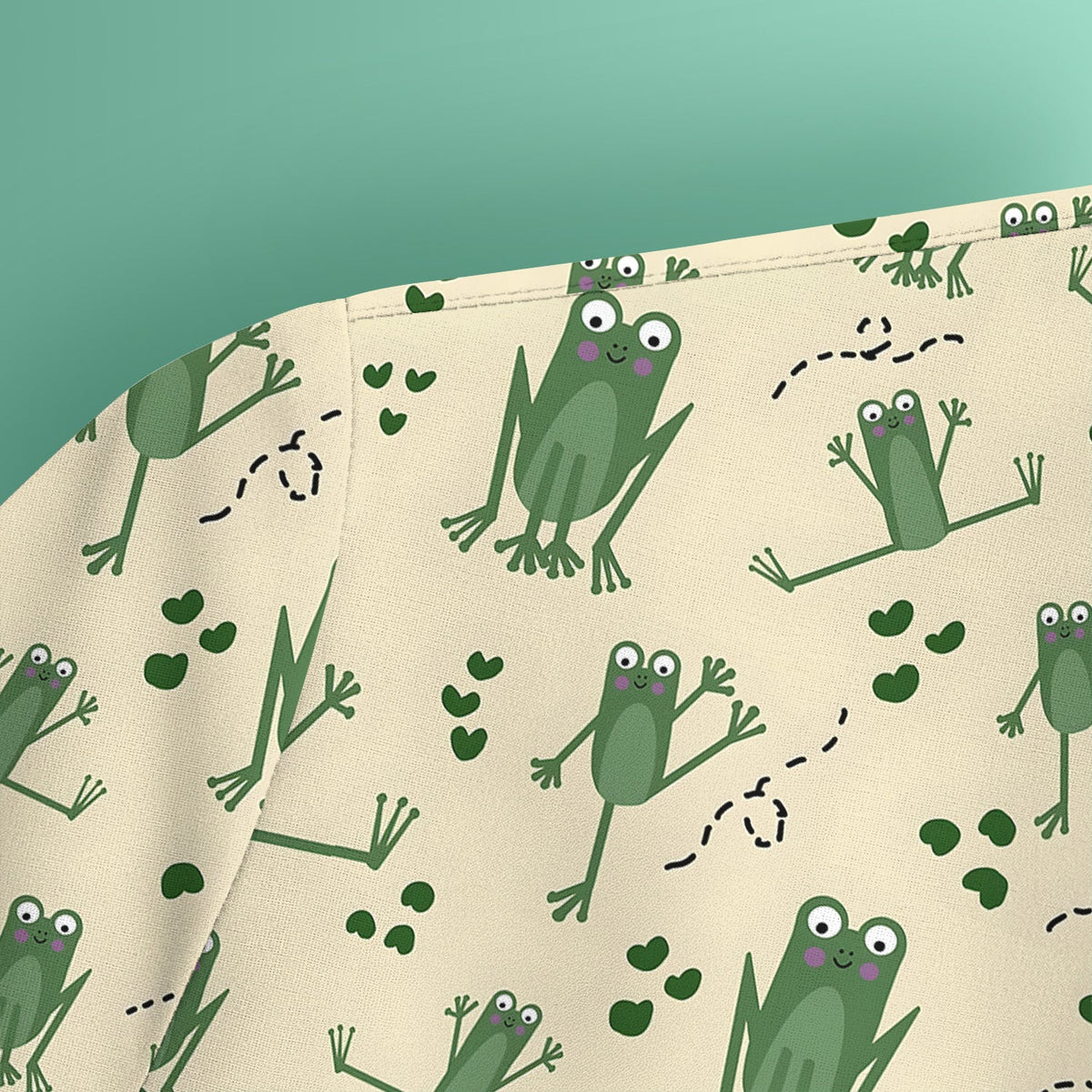 Frog Jumping Footprint Trail Nurse Scrub Top