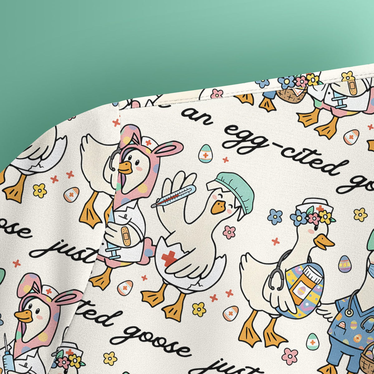Easter Goose Nurse Scrub Top