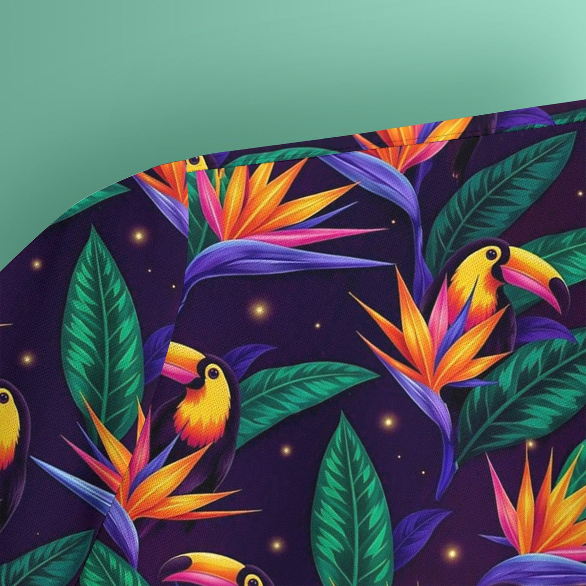 Tropical Toucan Paradise Leaves Nurse Scrub Top