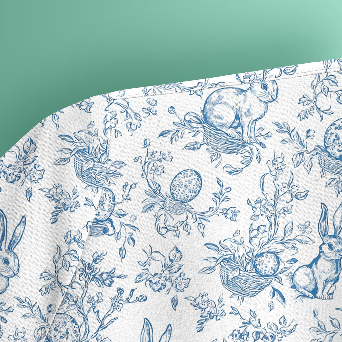 Bunny Floral Egg Toile Nurse Scrub Top - Easter Gift