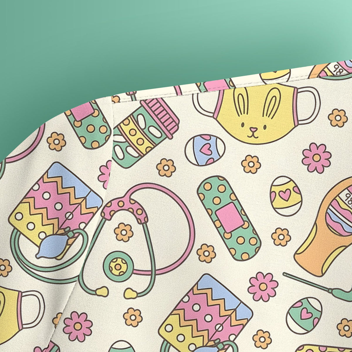 Nurse Bunny Scrub Top - Easter Gift