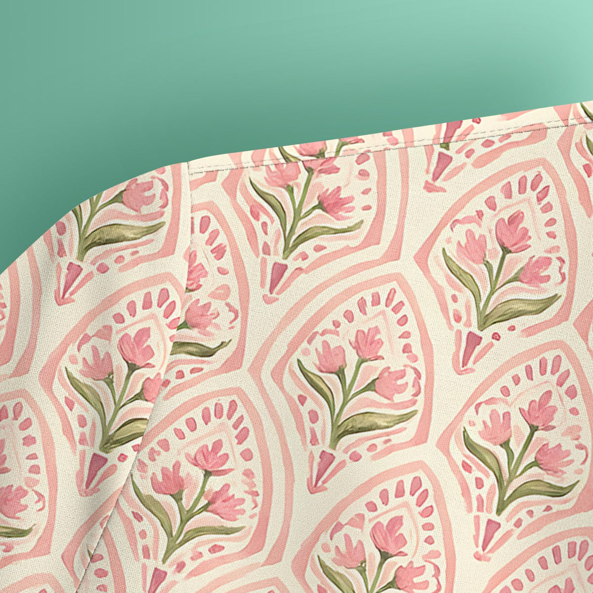 Pink Tulip Floral Arch Nurse Scrub Top