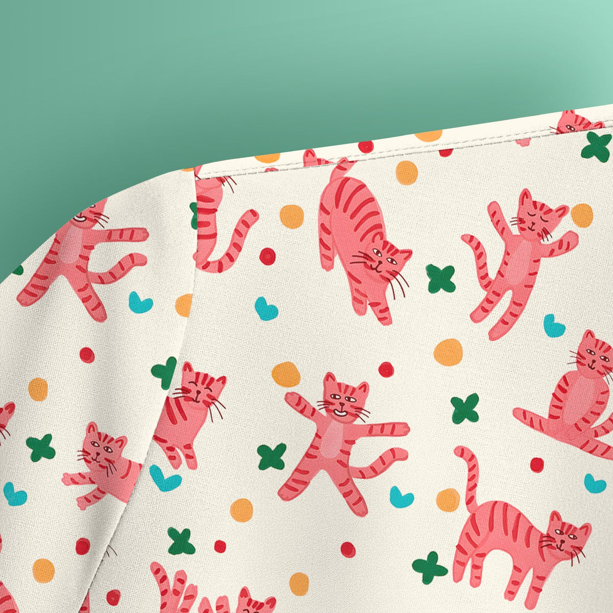 Pink Cat Nurse Scrub Top
