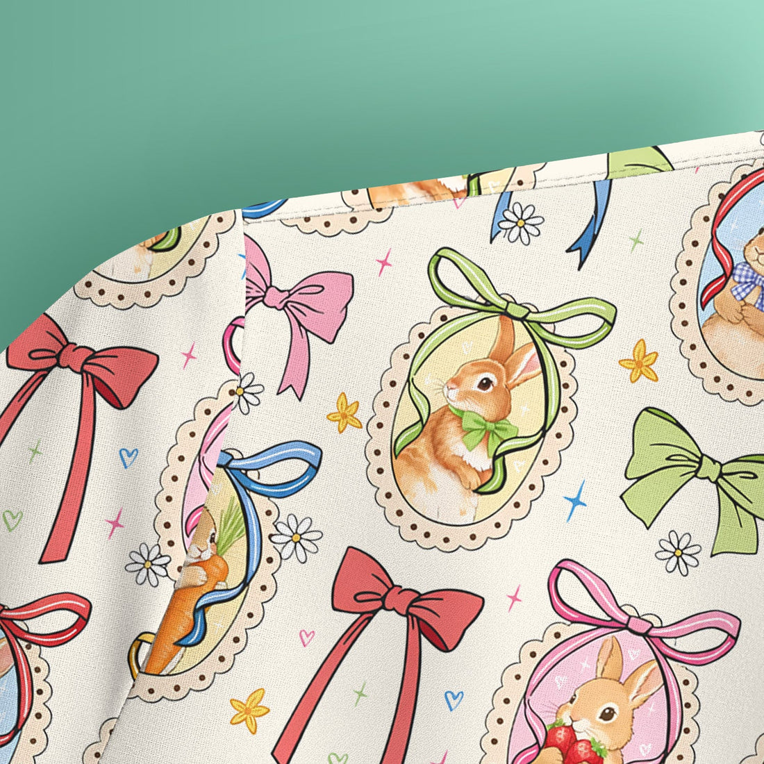 Bunny Cameo Bow Nurse Scrub Top - Easter Gift