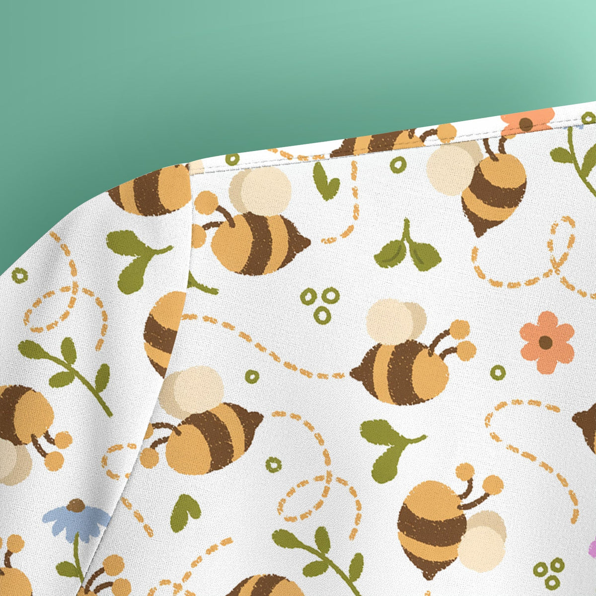 Bee Flying Floral Trail Garden Nurse Scrub Top