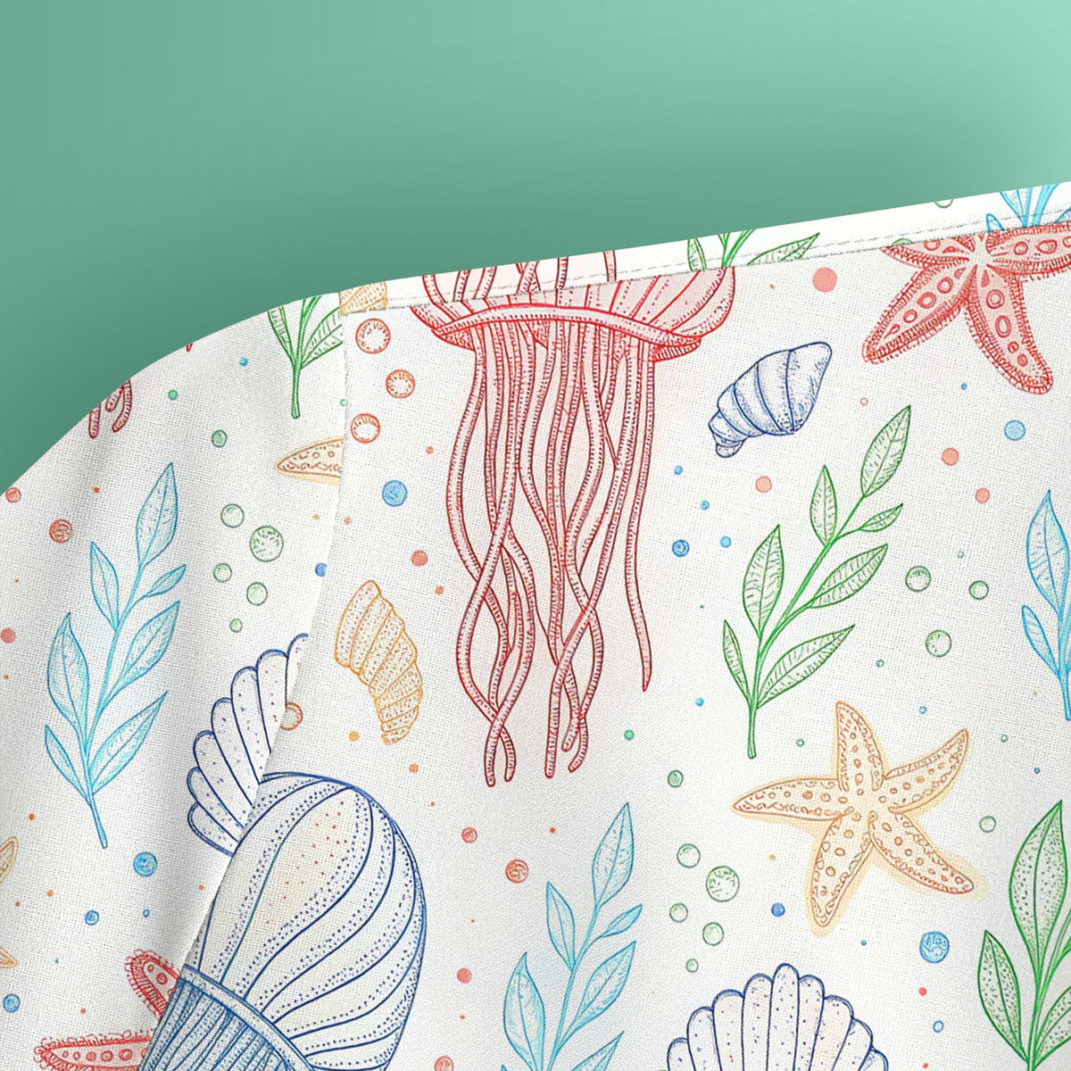 Ocean Jellyfish Starfish Seashell Nurse Scrub Top