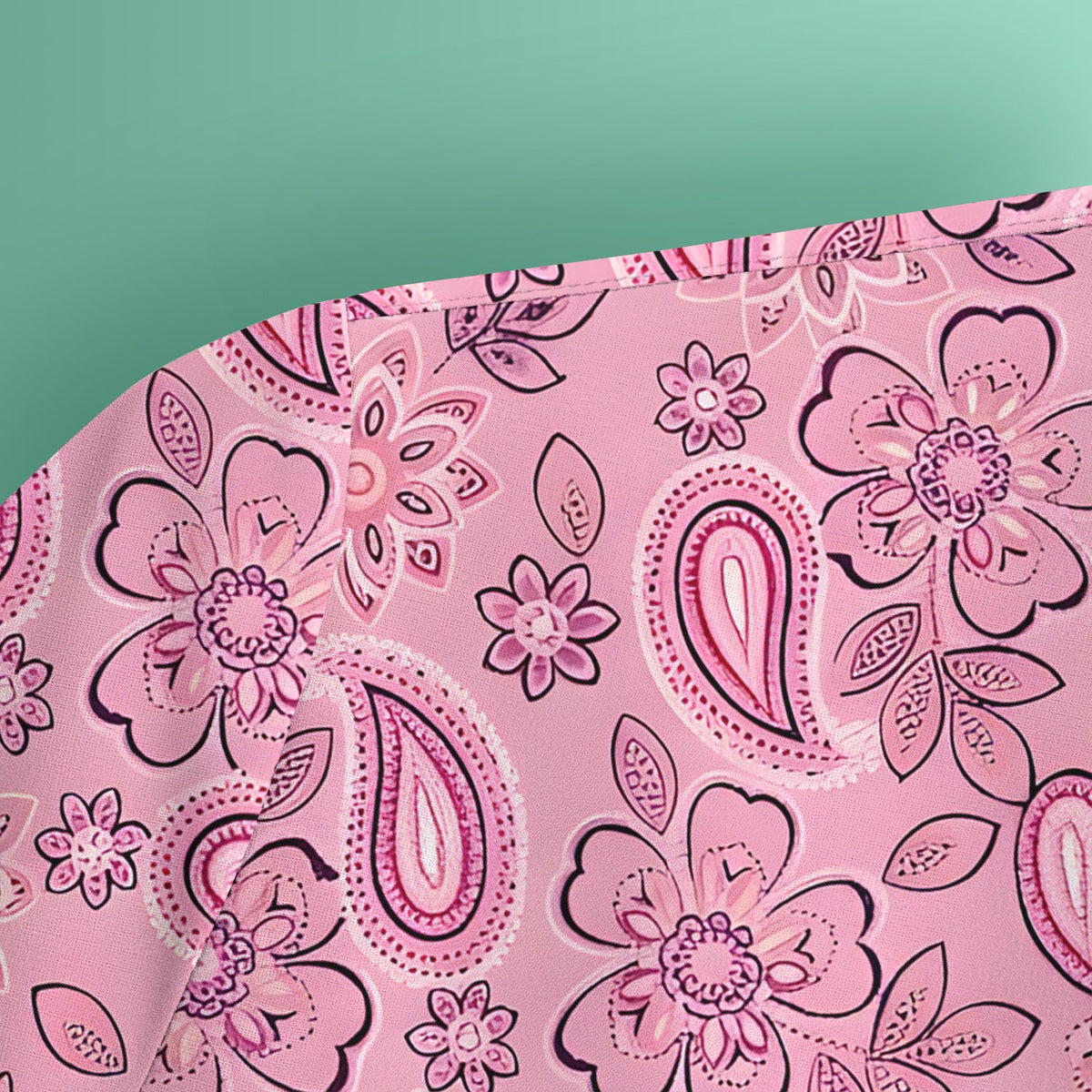 Pink Paisley Floral Nurse Scrub Top