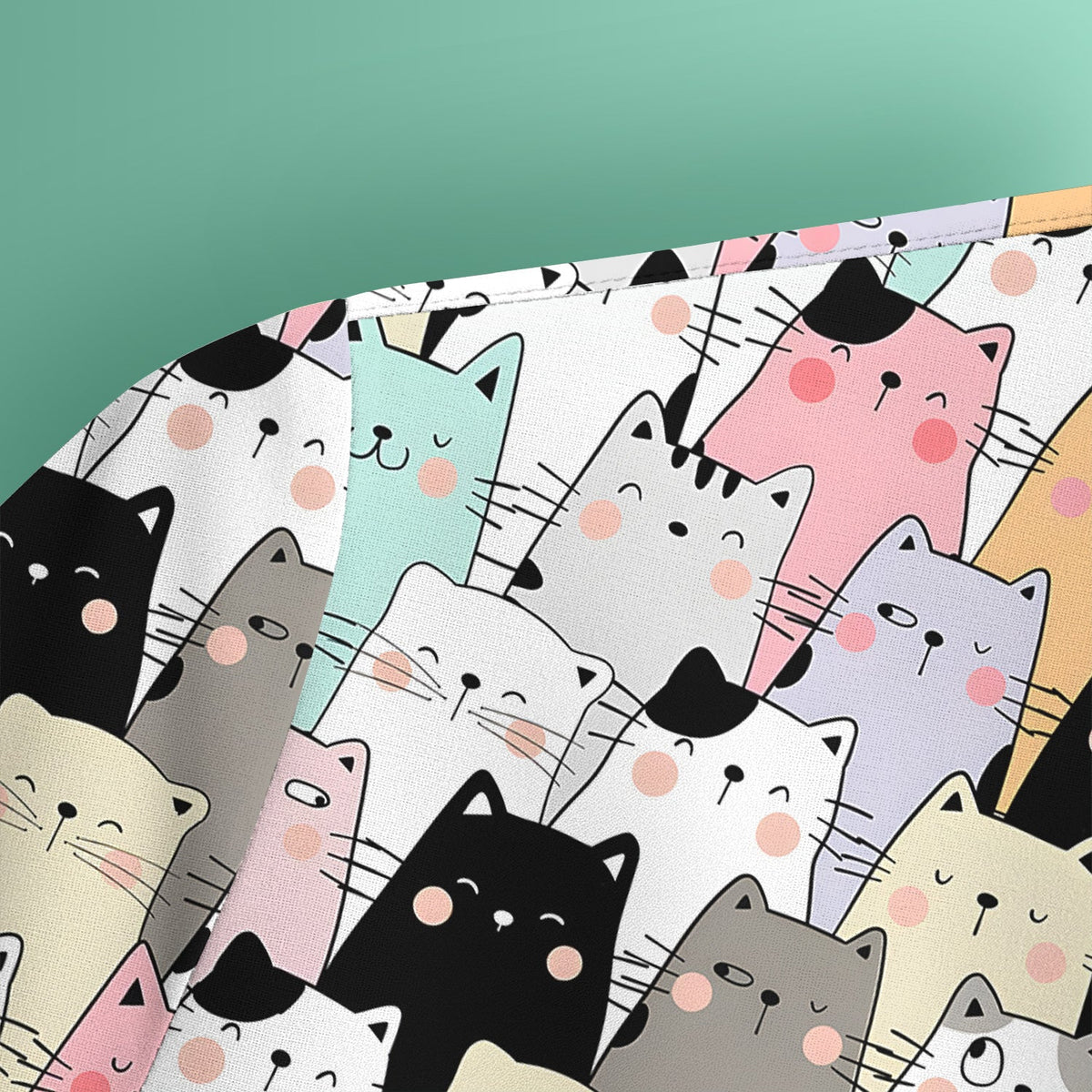 Cartoon Cat Crowd Nurse Scrub Top