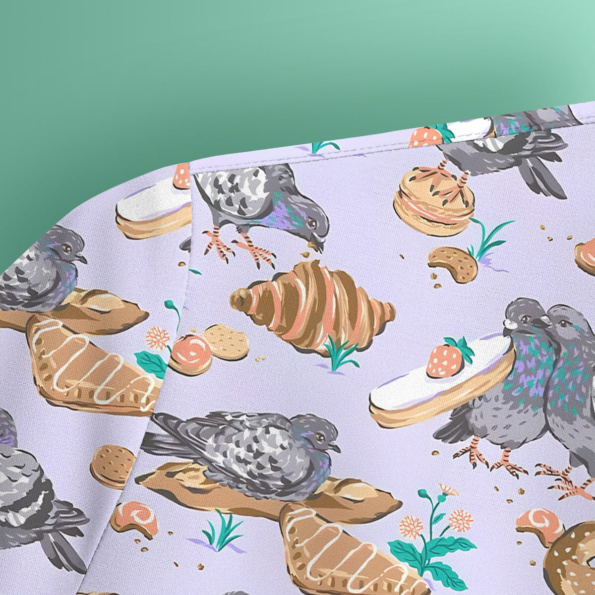 Pigeon Bread Snack Nurse Scrub Top