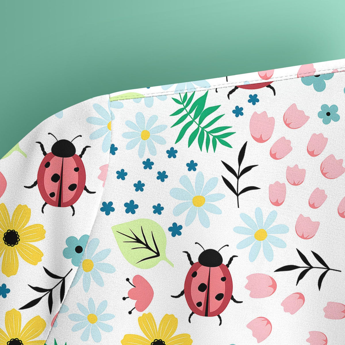 Ladybug Floral Garden Nurse Scrub Top