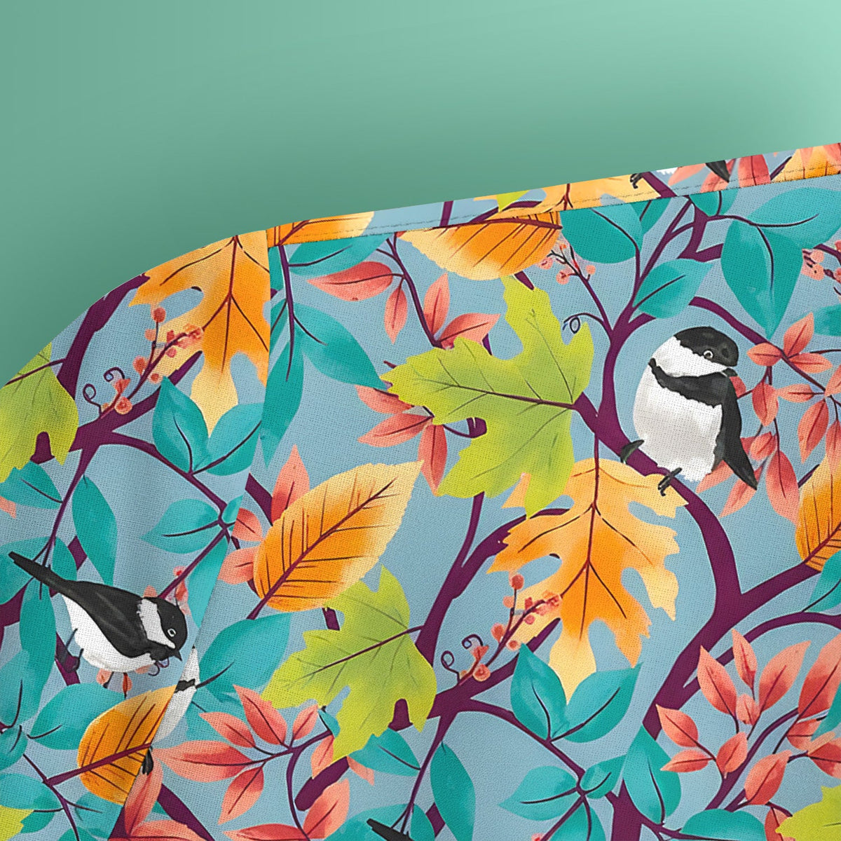 Autumn Leaf Chickadee Bird Nurse Scrub Top