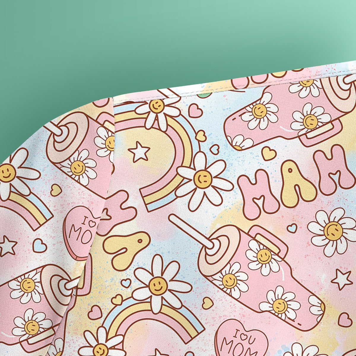 Sweet Nurse Mama Daisy Rainbow Scrub Top