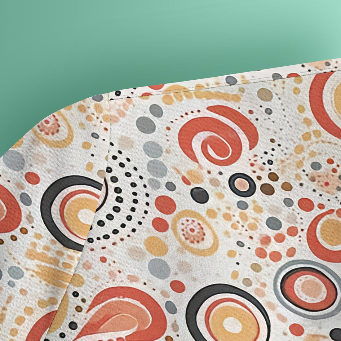 Abstract Earth Tone Dot Circle Nurse Scrub Top