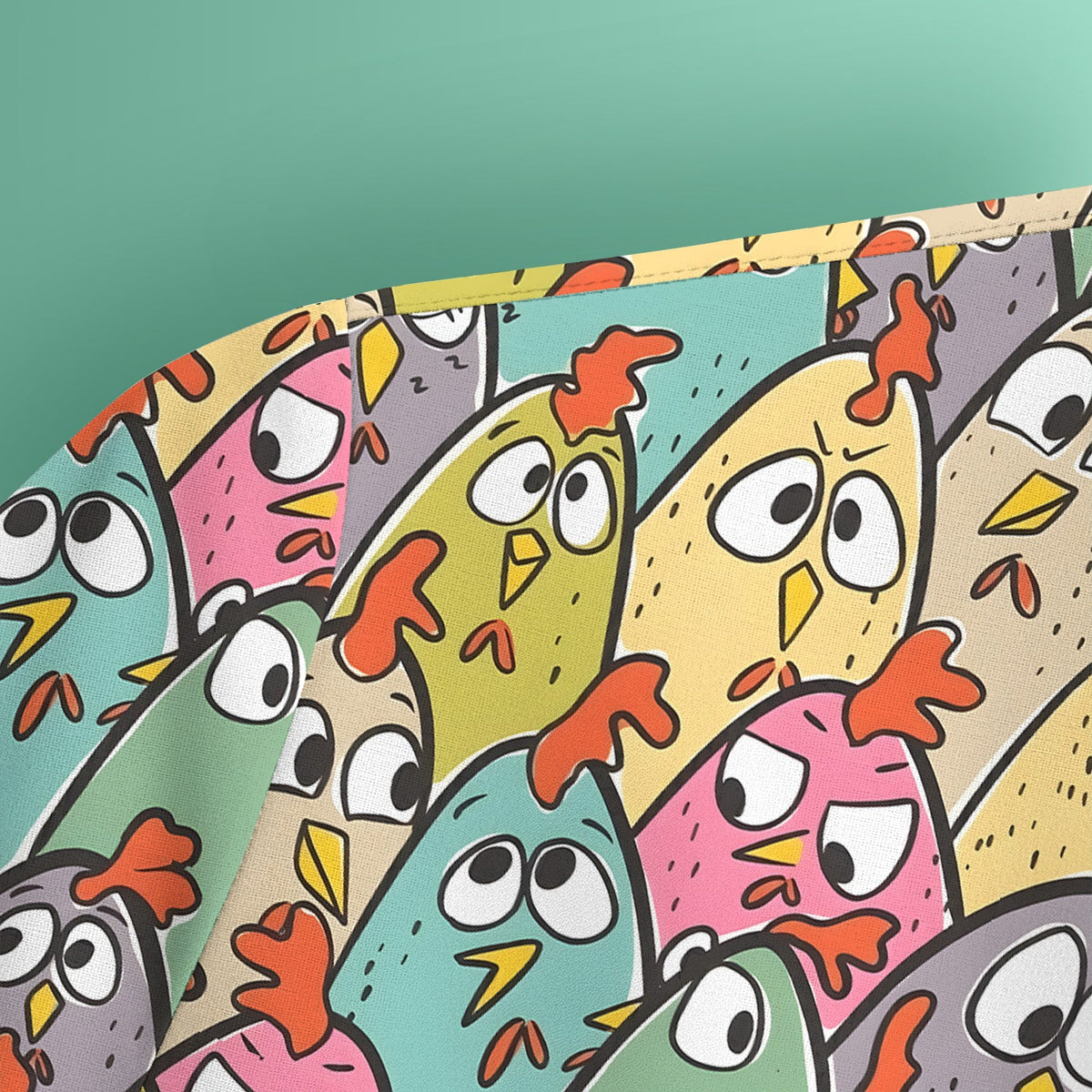Cartoon Chicken Crowd Nurse Scrub Top
