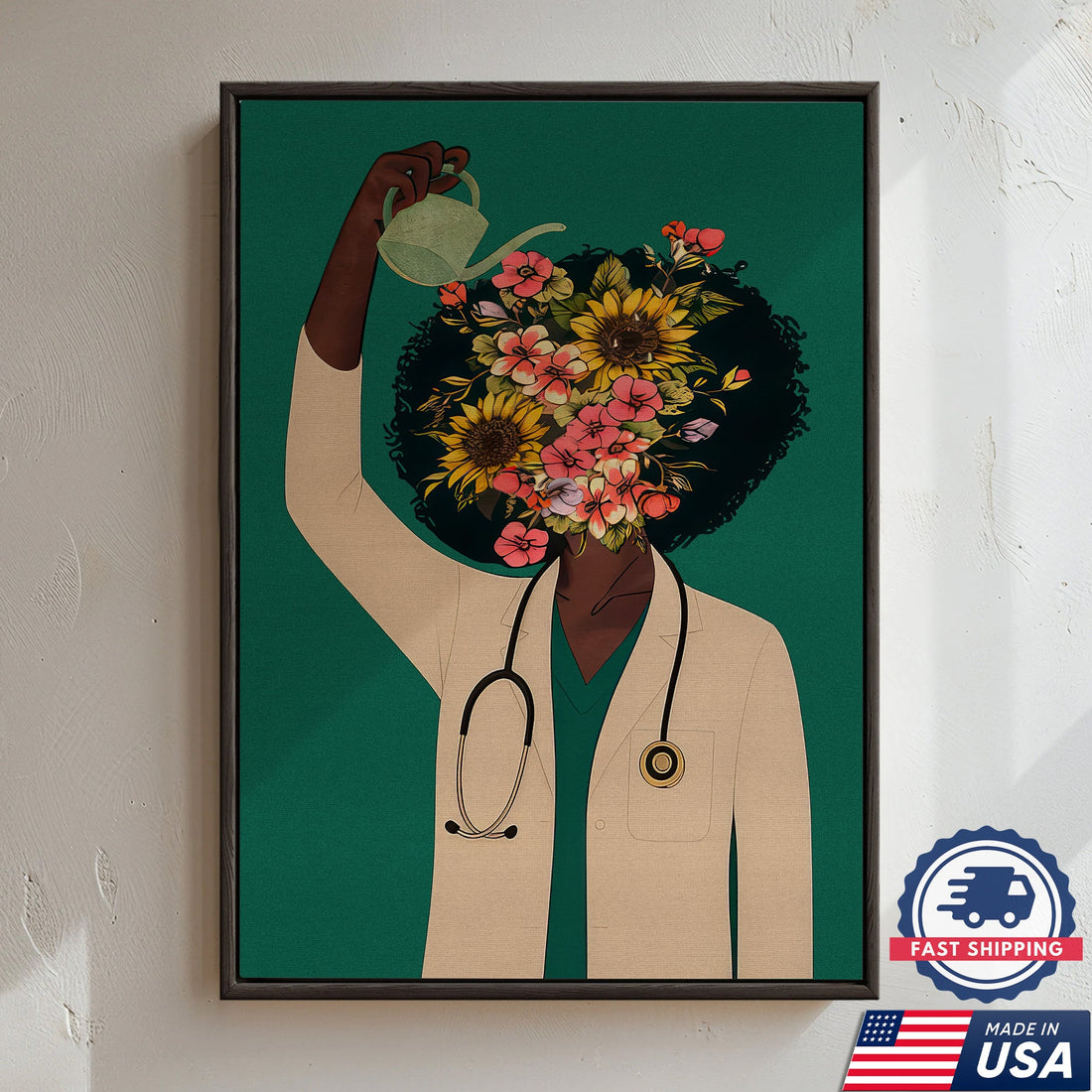 Floral Inspirational Nurse Canvas