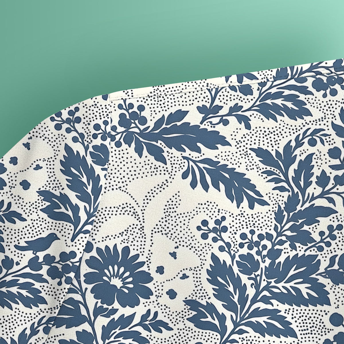 Cute Blue Floral Botanical Nurse Scrub Top