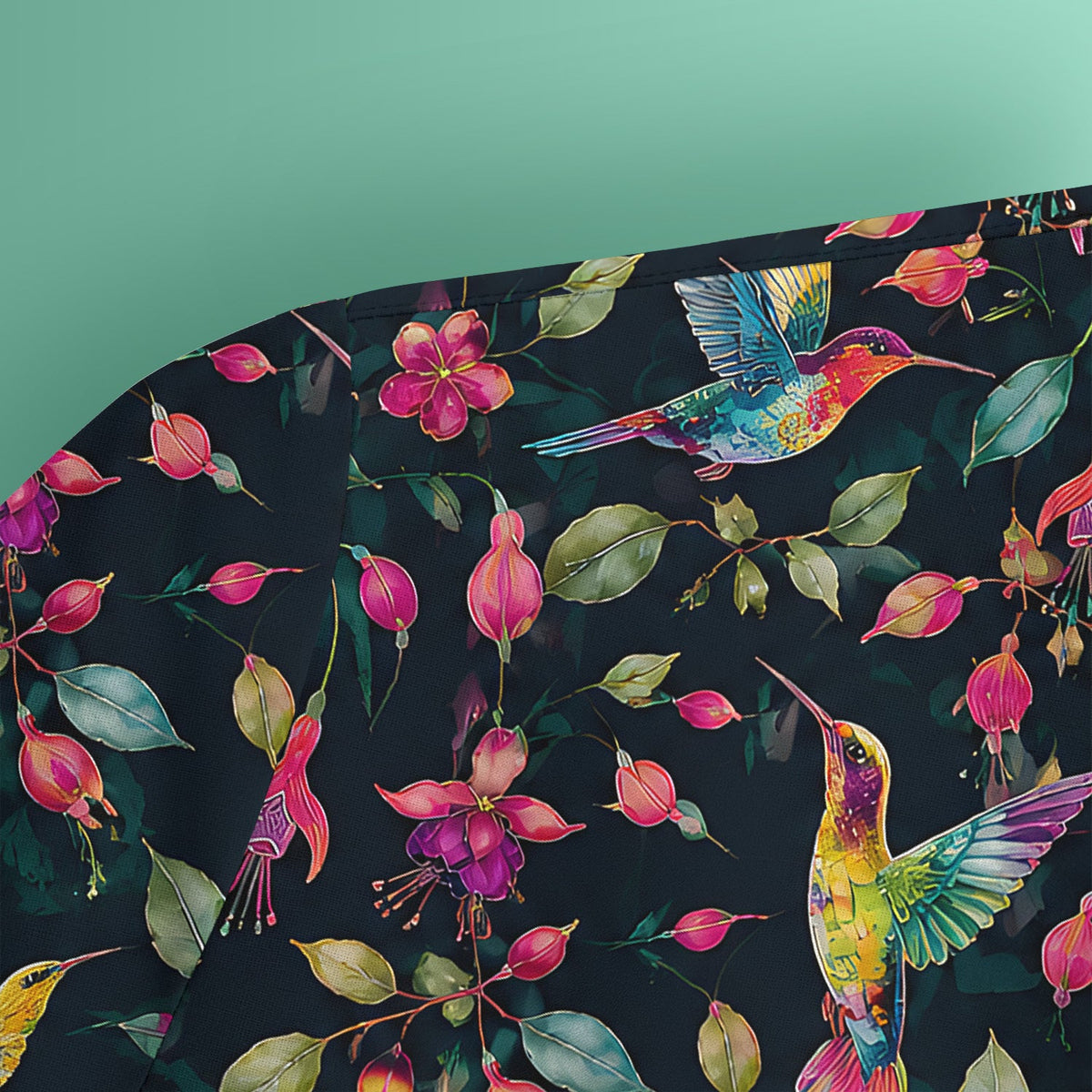 Hummingbird Fuchsia Bloom Nurse Scrub Top